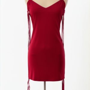 Cowl Neck Backless Drape Mini Dress